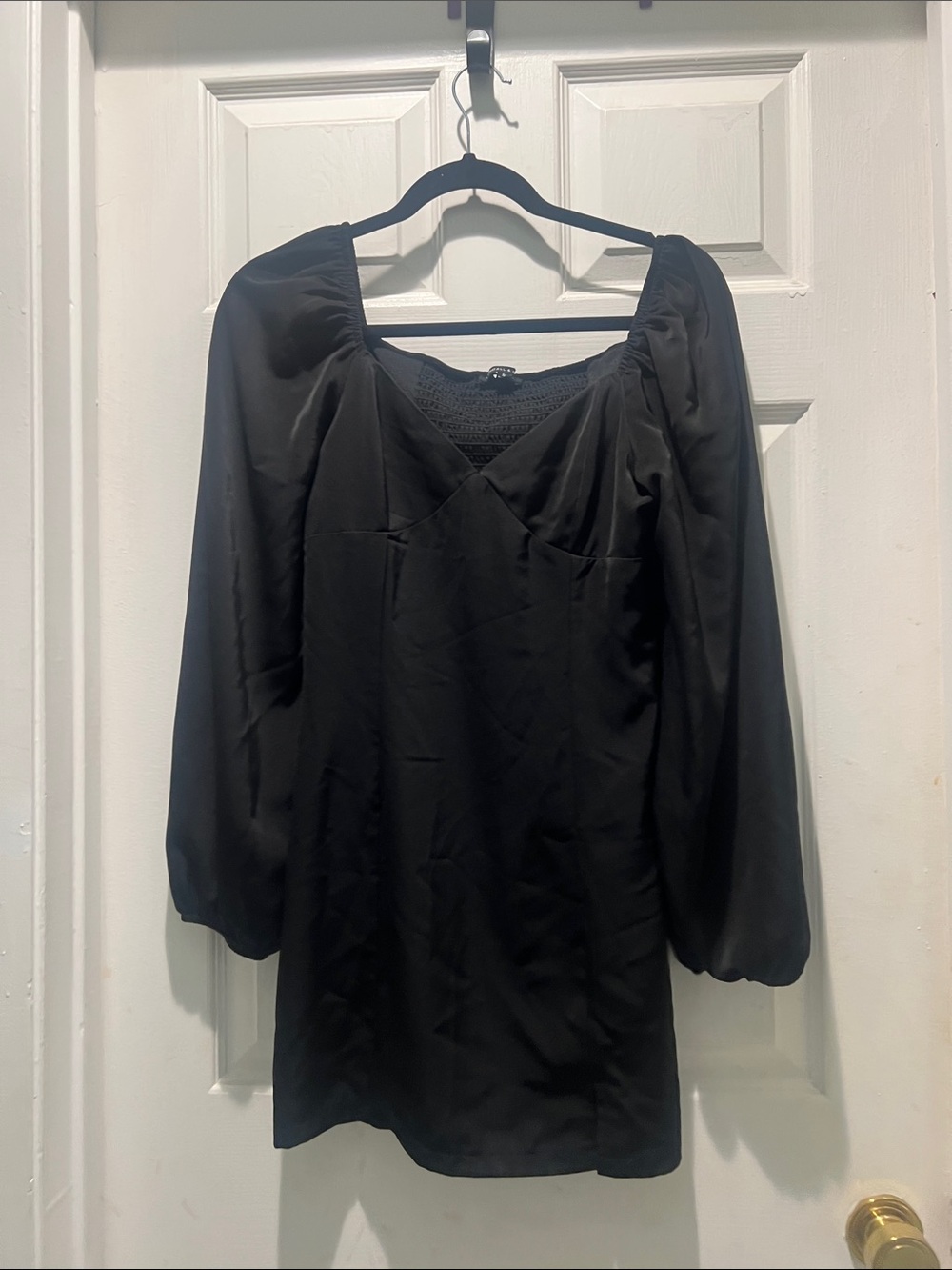Kendall & Kylie Black Mini Dress with Puff Sleeves